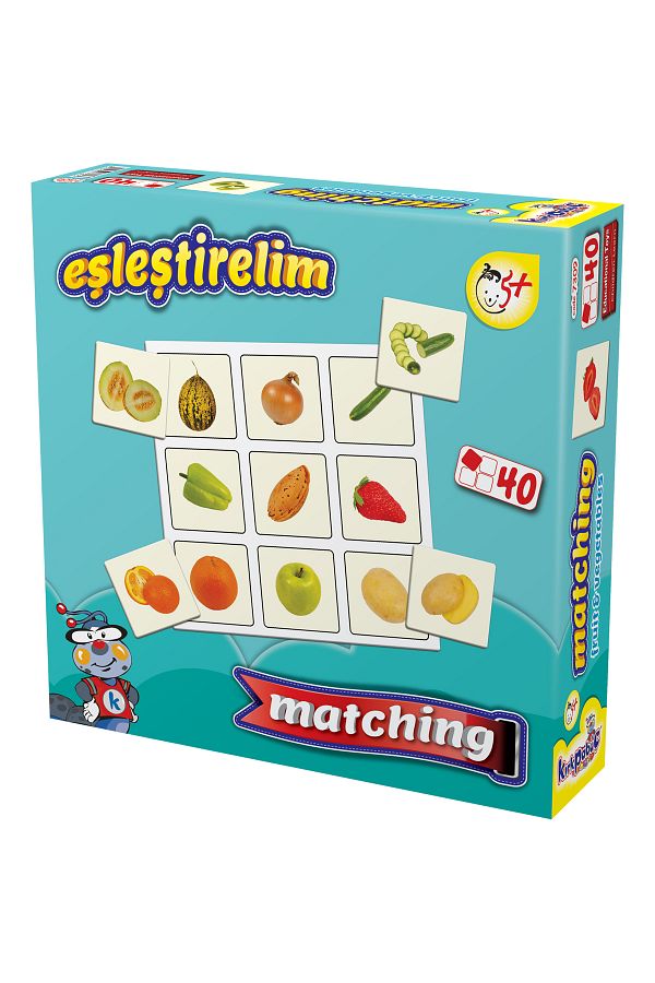 Kırkpabuç Puzzle-Fruits Vegetables - 40 Piece Educational Matching Game 7309 1