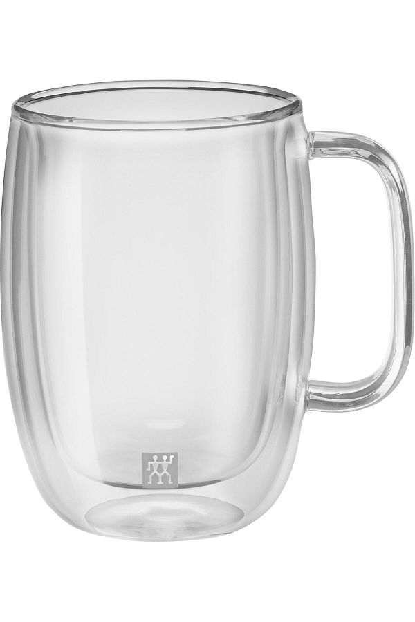 STOREMAX-Jvnnastore Sorrento Double Glass with Handle Set of 2 Latte Macchiato Cups, Transparent, 450 ml Trendyfr 6 1