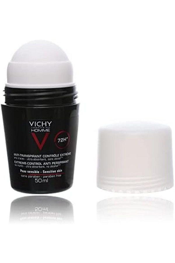 Vichy-Men's Roll-On Deodorant with Advanced Control for 72 Hours, 50ml, Unscented 1
