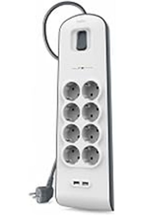 NETWORK ART-Belkin Bsv804Vf2M Surge Protected Extension Socket, 8 Outlet Socket, 2,4A Outlet Two (2) Pieces USB Connection N 1