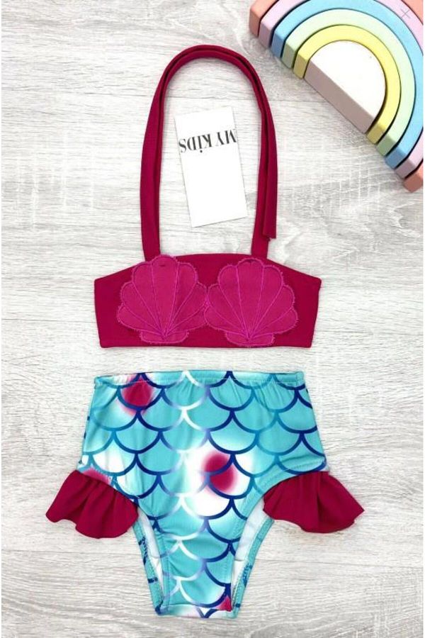 RAPAPA-Girl's Seashell Patterned Bikini Set 2802F 1
