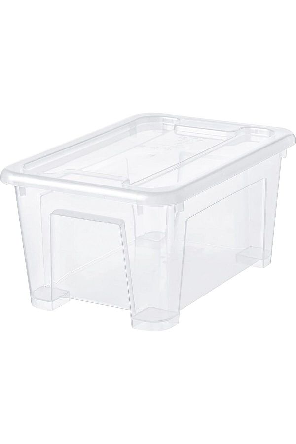 IKEA-Samla Transparent Storage Box 5l – Stackable, Durable, Clear Plastic Box For Organizing & Storage 1