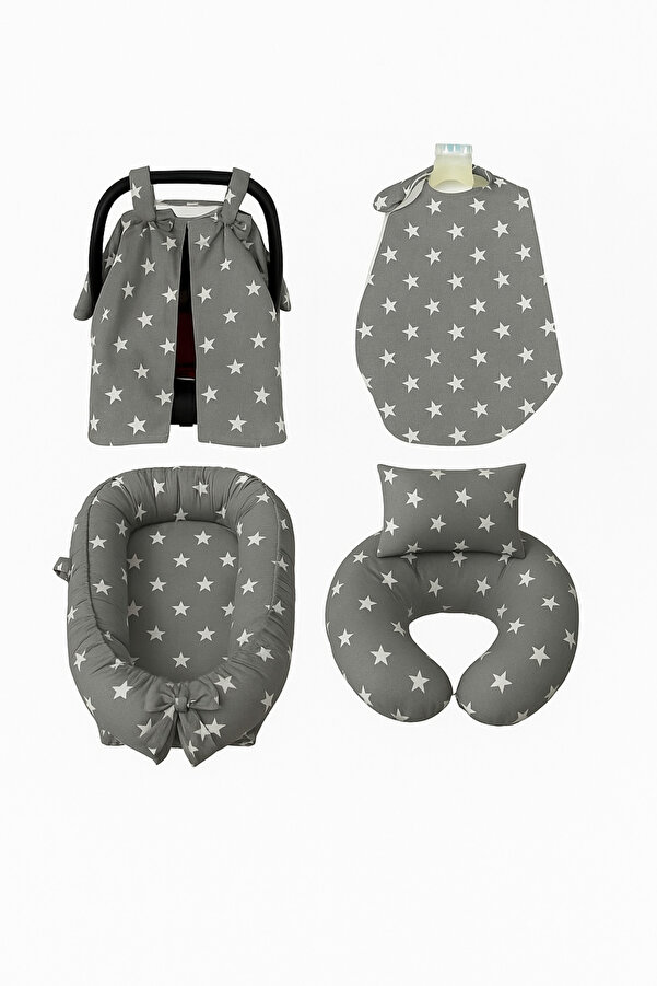 BAŞKAYA SHOPPİNG Bebek Uyku Yatağı,emz. Destek ,puset Örtüsü ,emz.önlüğü 4 Lü Set