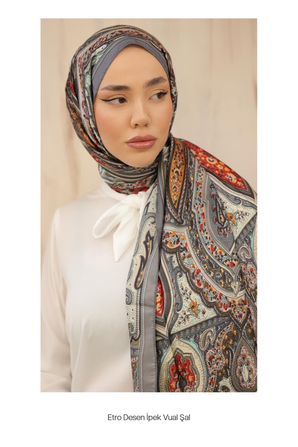 LEAUDER WOMEN-Ethnic Pattern Imported Wide Voile Silk Shawl 1