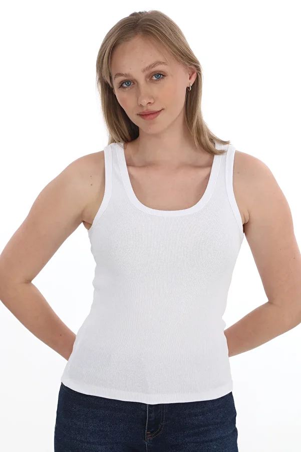 monox-Women's Ribbed Lycra Cotton Strappy Tank Top 1