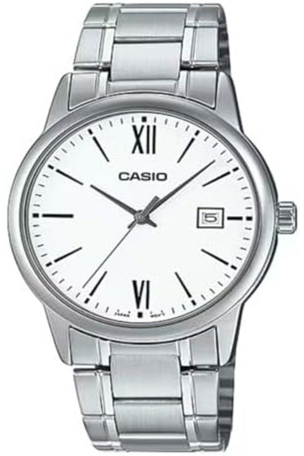 Casio-Casio Analog Watch with Black Dial and Stainless Steel Strap for Men - MTP-V002D-1BUDF 1