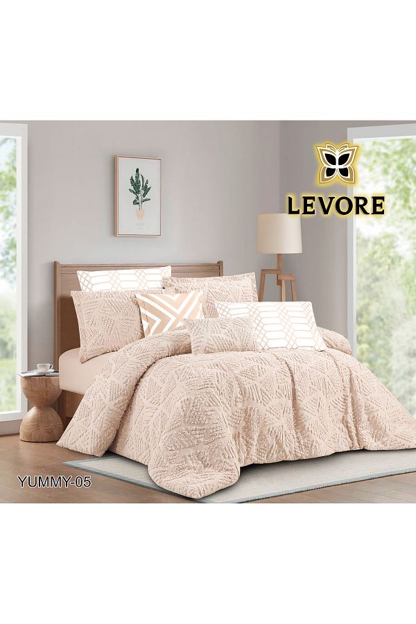 Levore-Livori comforter set, made of durable and soft fabric, with a modern and distinctive pattern that satisfies all tastes, 8 pieces, king size 1