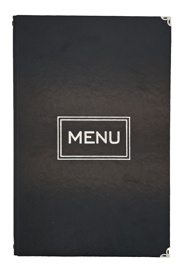 ankara menü-A4 Thermo Leather Menu Container, Embossed Printed (Elastic - Snap-On - Drawstring) 1