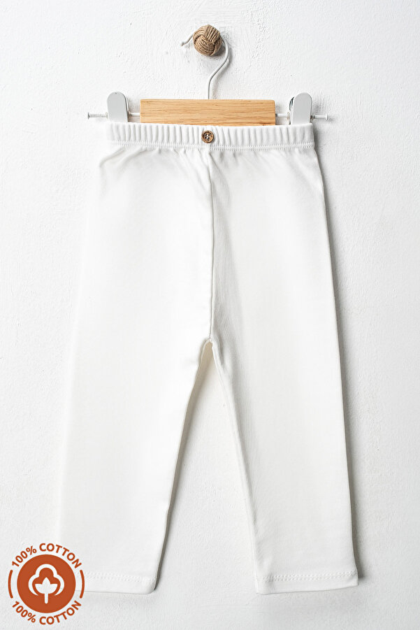 Miniel Unisex Bebek %100 Organik Pamuklu Penye Bebek Pantolon Tek Alt Tayt Model