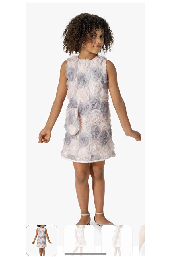 Miss Esilay Boutique Kız çocuk doğum günü parti düğünlük elbise çantalı tütülü