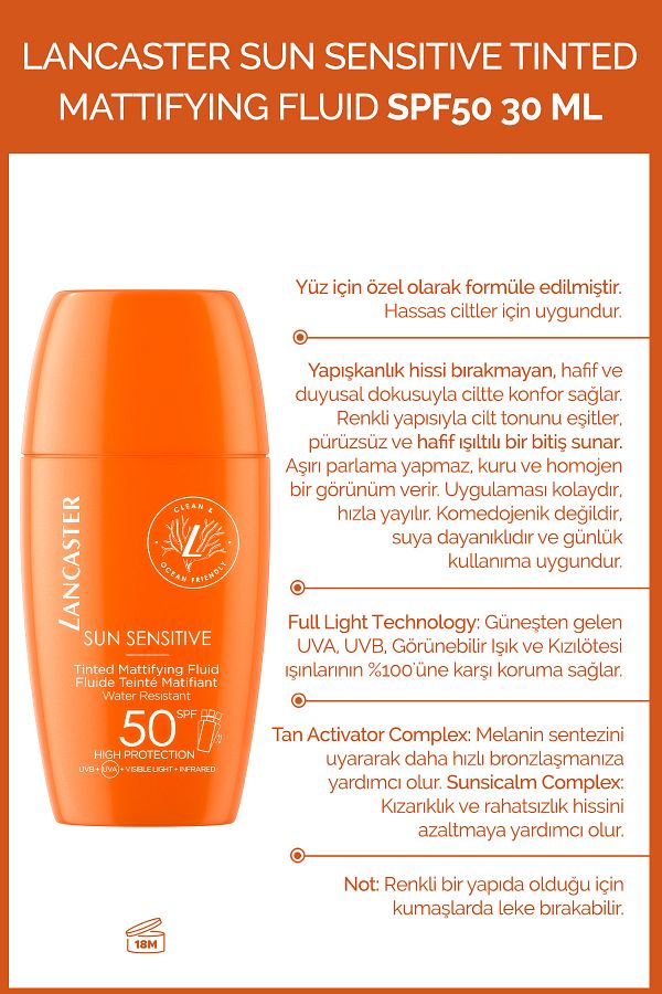Lancaster-Sun Sensitive Tinted Mattifying Fluid SPF50 30 ML 1