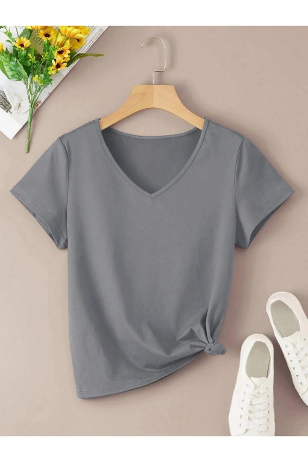 TEXTURA-✅   V-Neck Chic Blouse - Elegant and Modern Design 1