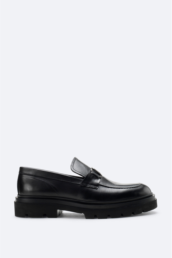 Avva-Men's Black 100% Leather Flexible Sole Classic Shoes A42Y8015 1