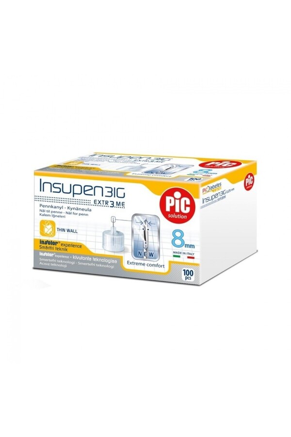 PIC SOLUTION-إبر قلم PIC Insupen مقاس 8 مم × 31 جرام 1
