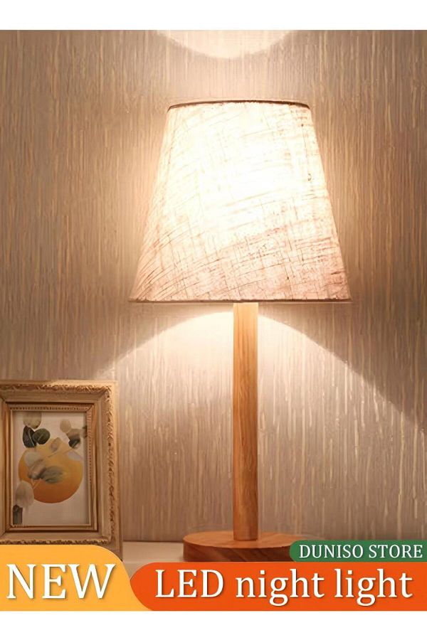 Generic-Duniso Bedside Table Lamp, Led Modern Bedside Table Lamp With Bulb Fixed Brightness 1