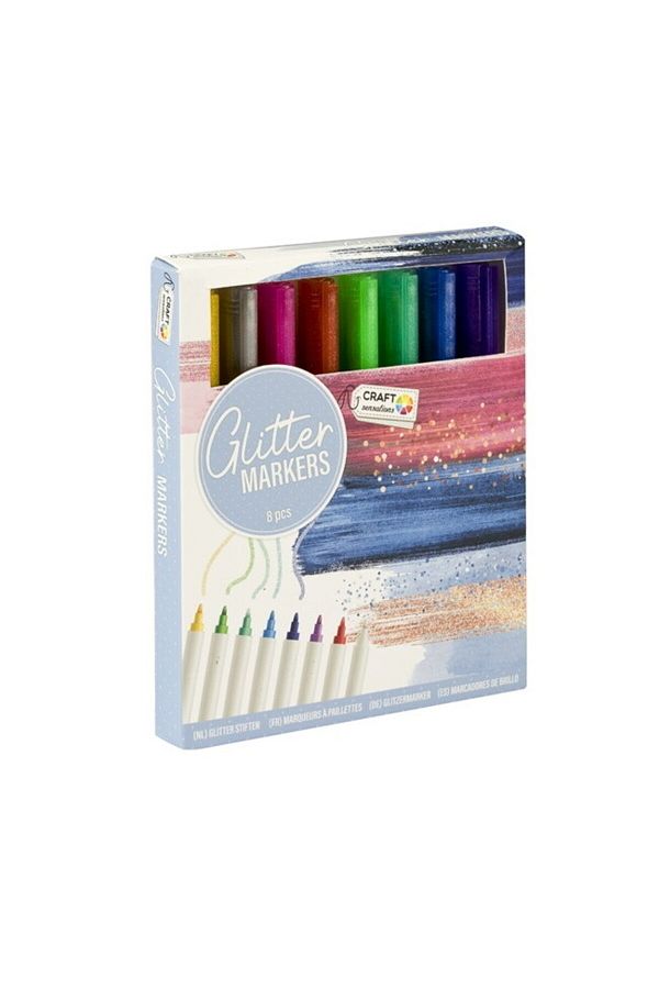 GRAFİX-Set of 8 Craft Sensations colored markers/pencils with glitter 1