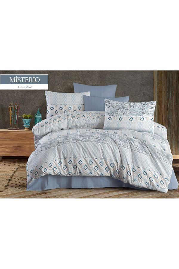 JOLLY HOME-Turquoise Ethnic Patterned Double Duvet Cover Set – Spacious and Modern Style 1