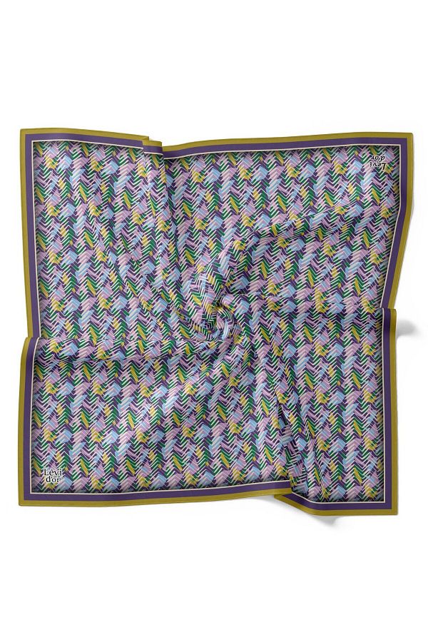 Levidor-Geometric Zigzag Pattern Sparkling Crystal Scarf 1
