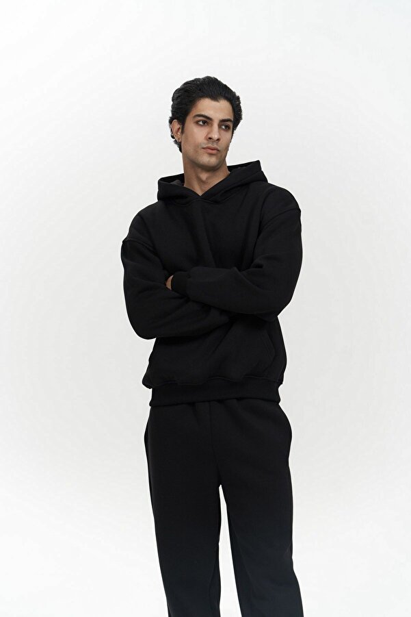 MAİ COLLECTİON-Edward Black Herren-Hoodie-Trainingsanzug-Set 1