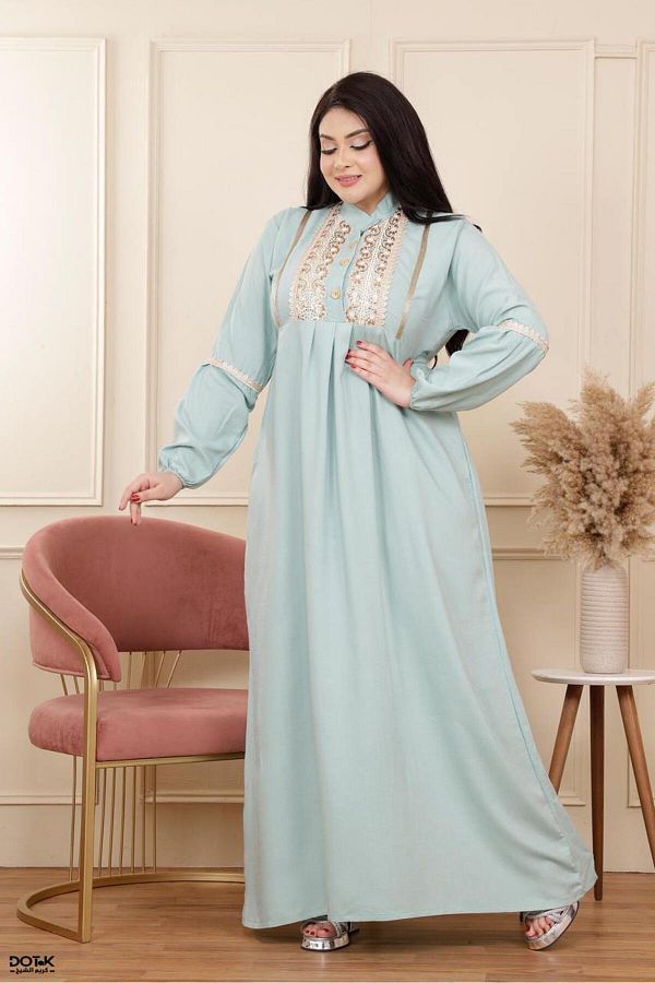 Generies-Linen abaya made of light and comfortable linen material with an elegant and modern design, ideal for everyday use 1