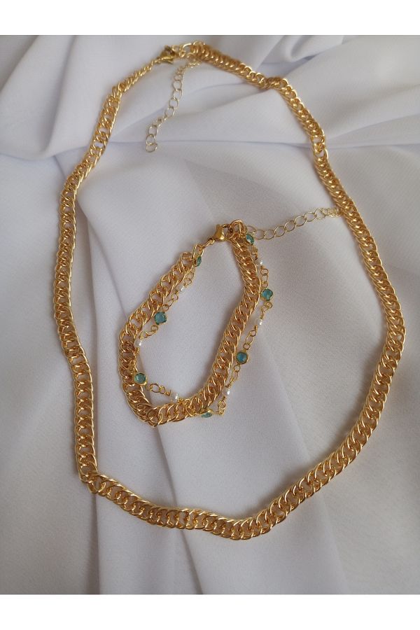 KobalBusiness-Bijouterie Set - 45 cm Row Plated Chain Colorful Zircon Stone Multiple Bracelet Set. 1