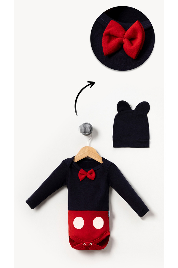 Bubito Mickey Görselli Şapkalı 2'li Bebek Badi