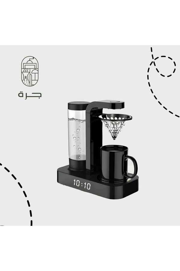 Jarrah-Coffee Maker with Built-in Clock - 500ml Black from Jar 1