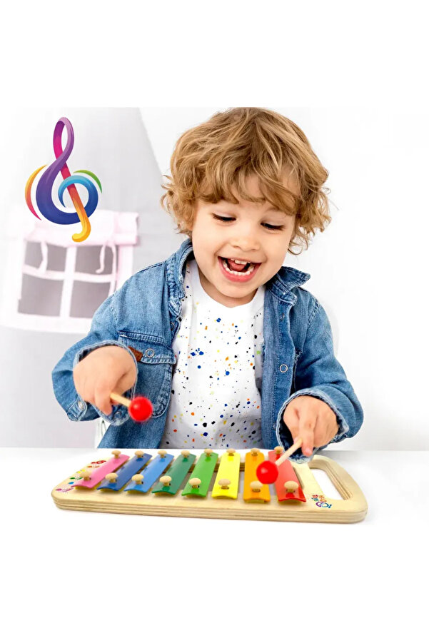 Hi-Q Toys Ksilofon - Nota Kartlı 10 Farklı Melodi