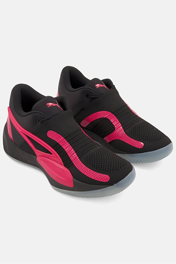 Puma Men Rise Nitro Lace Up Basketball Shoes, Black/Red Combo