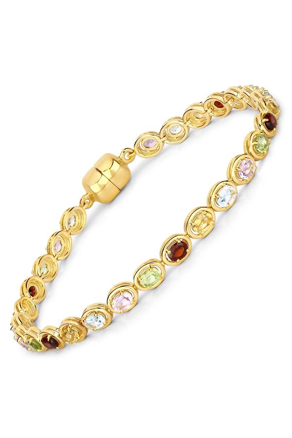 Rafaela Donata-Edelsteinarmband Armband Sterling Silber Gelbvergoldet Edelstein Multicolor 1