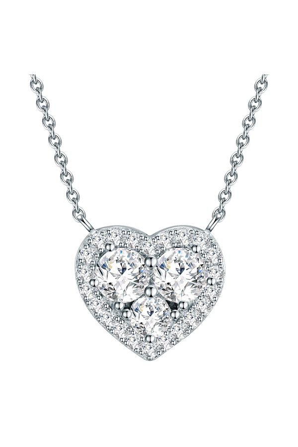 Trilani-Silberhalskette Kette Sterling Silber Zirkonia Weiß 1