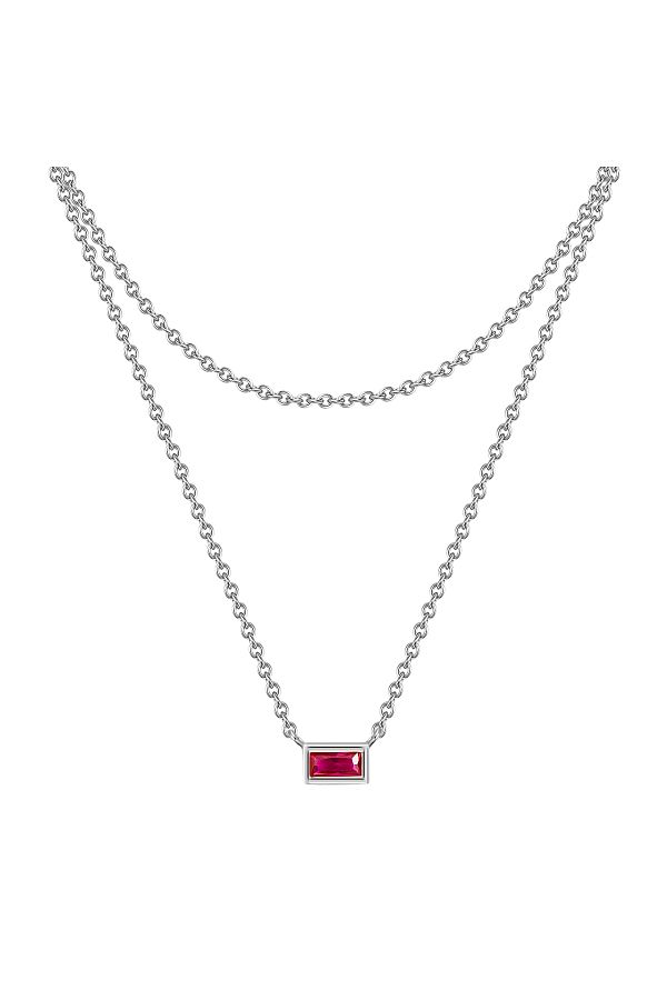 Glanzstücke München-Silberhalskette Kette Mit Anhänger Sterling Silber Korund 1