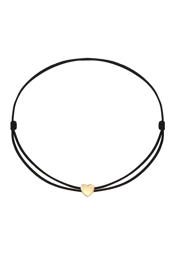 Rafaela Donata-Textilarmband Armband Sterling Silber Gelbgold Textil (SCHWARZ) 1