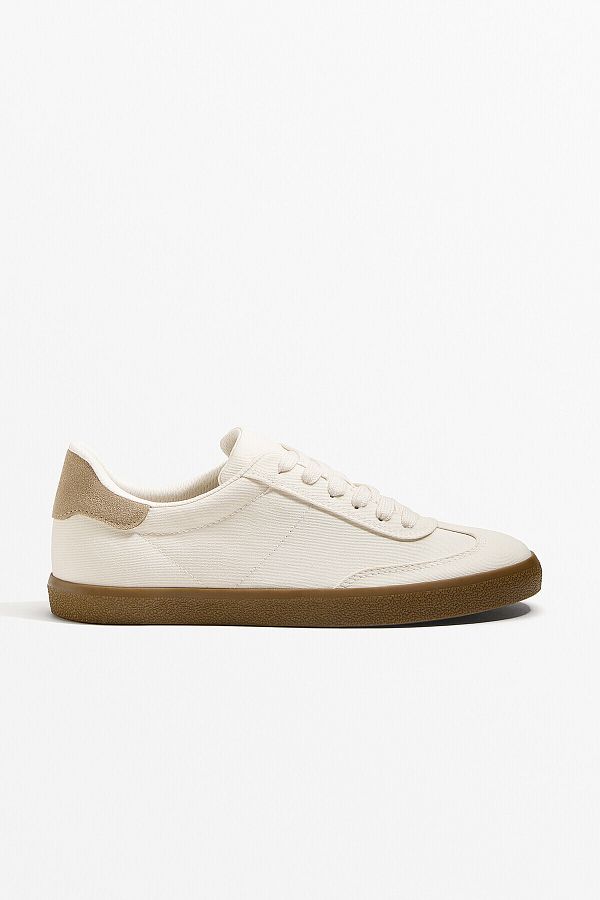 Oysho-Canvas and split-leather trainers 1