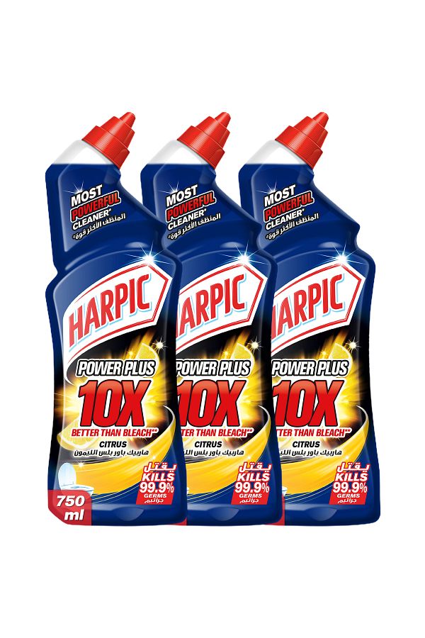 Harpic-Power Plus Toilet Cleaner, Citrus Scent, 750ml X 3 1