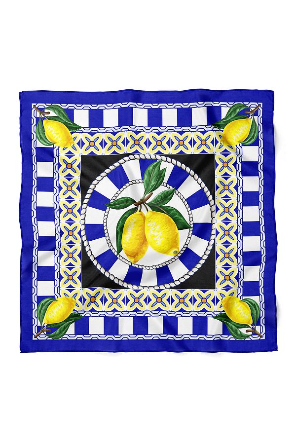 nehir eşarp-Lemon Pattern Scarf Bandana 50 X 50 cm 1