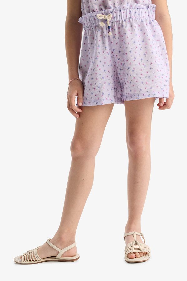 DeFacto-Girl's Patterned Shorts with Elastic Waist D7615A825Hs 1