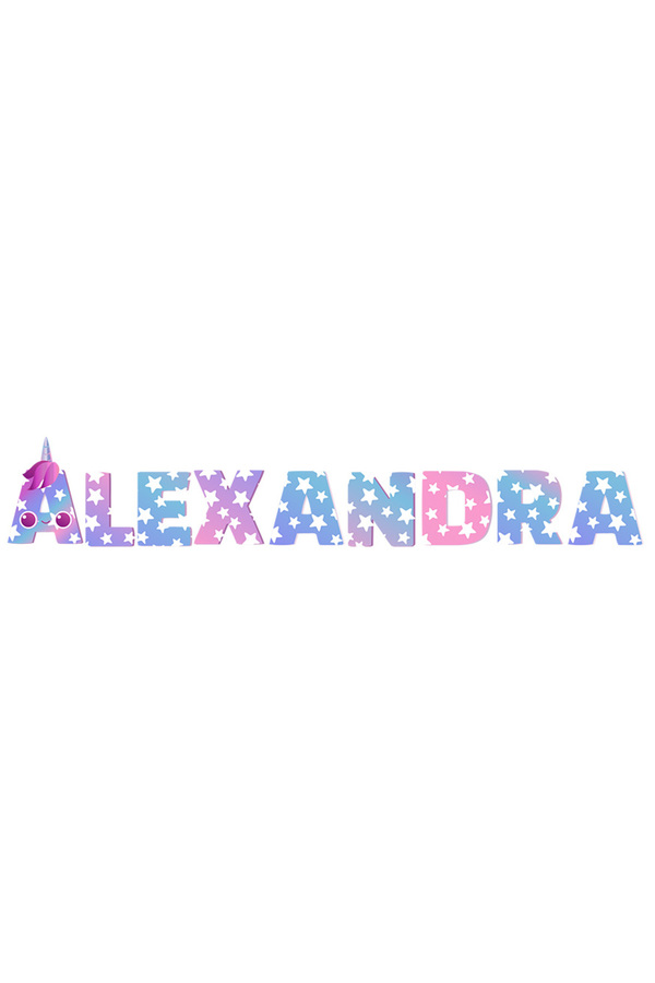 Alexandra Stickr Names Storygift Romania Sticker Label 50cm With Name Alexandra Unicorn ...