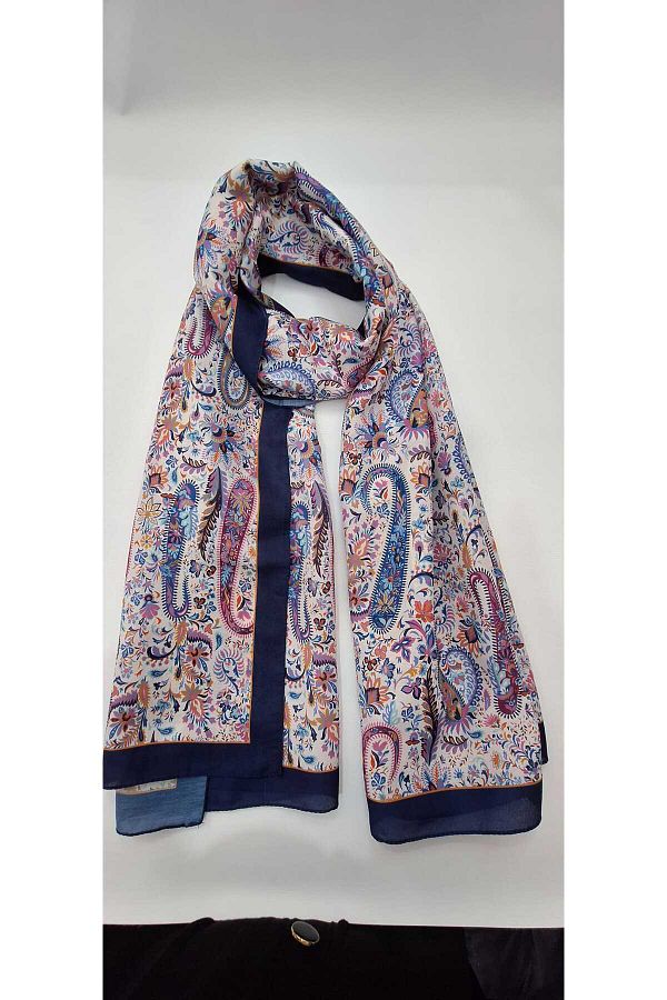 HAZEM TEKSTİL-Quare Shawl Etnic Patterned Soft Shawl Color Shawl 1