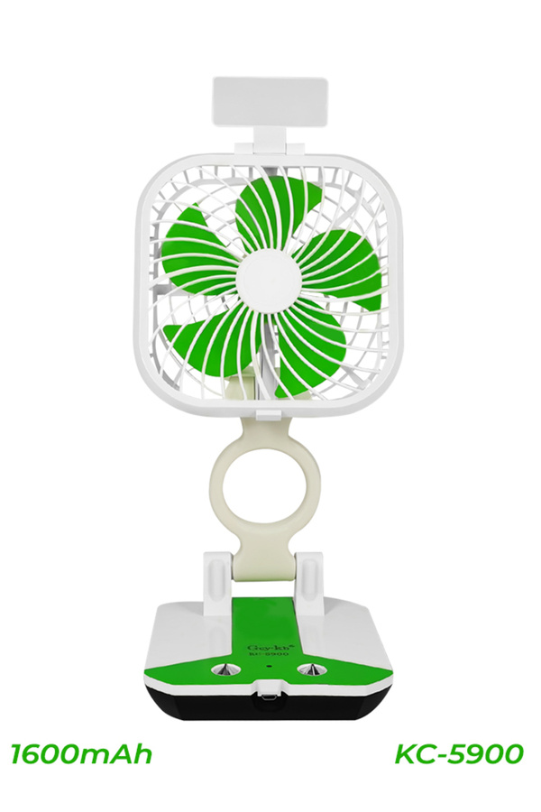 GCY-KB-Multifunctional Folding Fan, 1600mAh Rechargeable Battery, Adjustable Speed - KC-5900 1