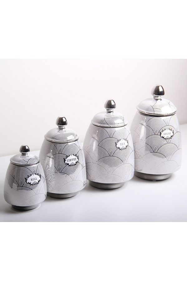 Generic-Set of jars for storing spices, seasonings, tea, and sugar 1