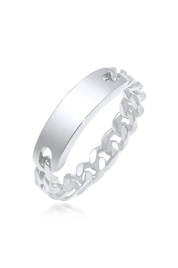 ELLI-Ring Damen Bandring Plättchen Panzerkette Trend Blogger aus 925 Sterling Silber 1