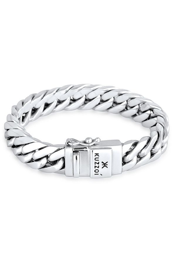 KUZZOI-Armband Panzerkette Kubanische Kette Gedreht Glänzend 925 Sterling Silber 1