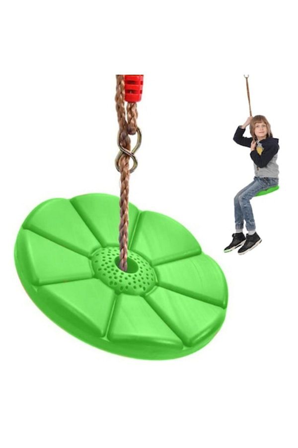 varioshop-VarioShop® Plastic Children's Swing, Round, Without Backrest, Stable and Lightweight, Rope Included, 1