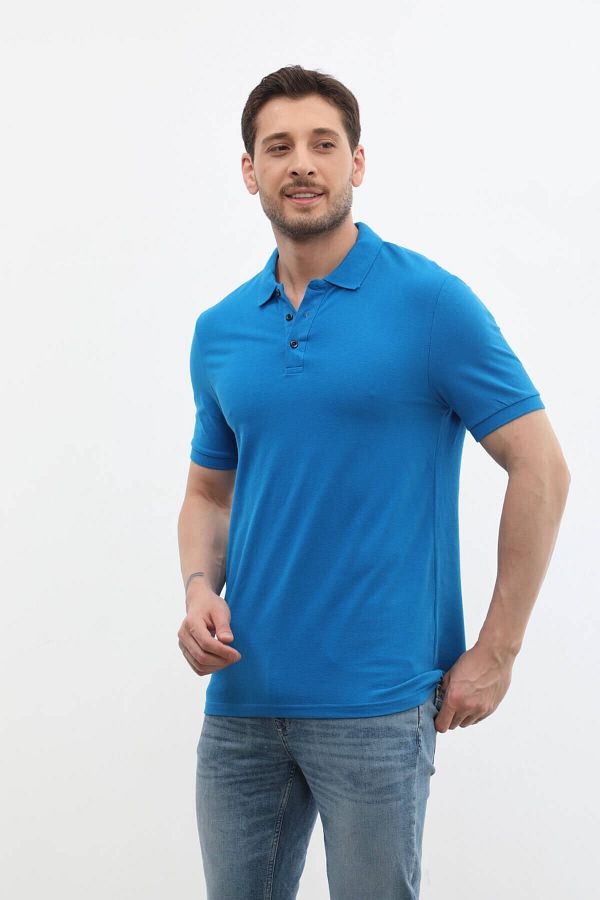 MARKAPIA-Men's Polo Neck 100% Cotton T-Shirt 1