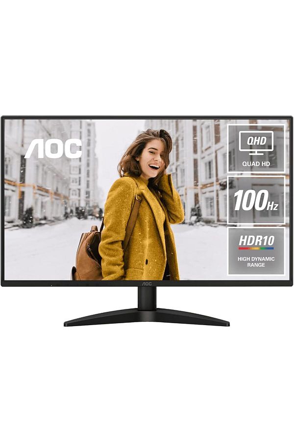 Aoc-Q27B36 27 Inch QHD IPS Monitor - 2560x1440 Resolution, 100Hz Refresh Rate, 1ms MPRT Response Tim 1