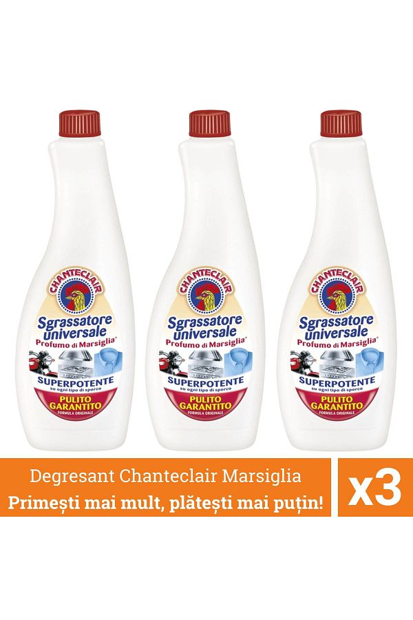 chante clair-Pack Of 3 X Universal Degreaser Refill With Marsiglia, Chanteclair Sgrassatore, Solution, 1800 ml 1
