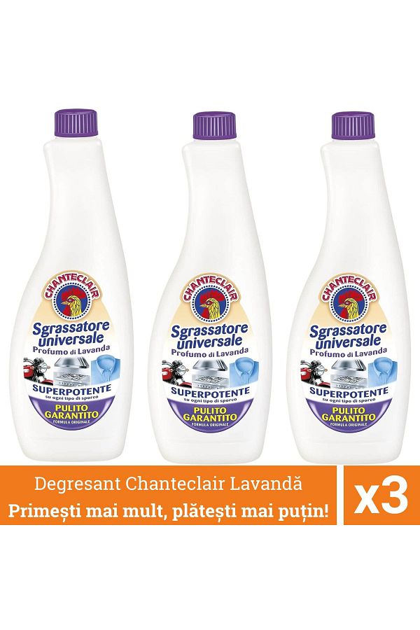 chante clair-Pack Of 3 X Universal Degreaser Refill With Lavender, Chanteclair Sgrassatore, Solution, 1800 ml 1