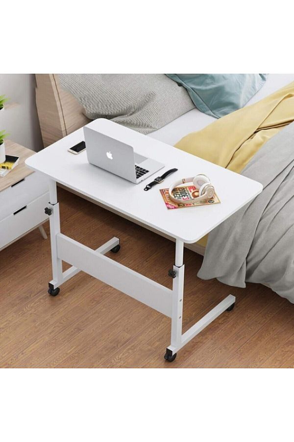 1st-Movable Laptop Table with Variable Height (40*80 cm) - White 1