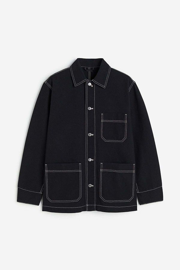 H&M-Regular Fit Cotton canvas shacket 1